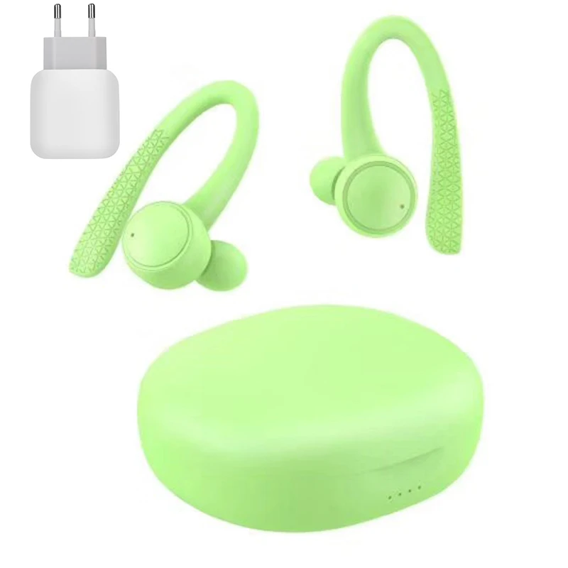 Charger green T7 Pro TWS 5,0 беспроводные Bluetooth наушники Hi-Fi стерео беспроводные наушники Спортивная гарнитура с зарядной коробкой цветная для девочек - Цвет: Charger green