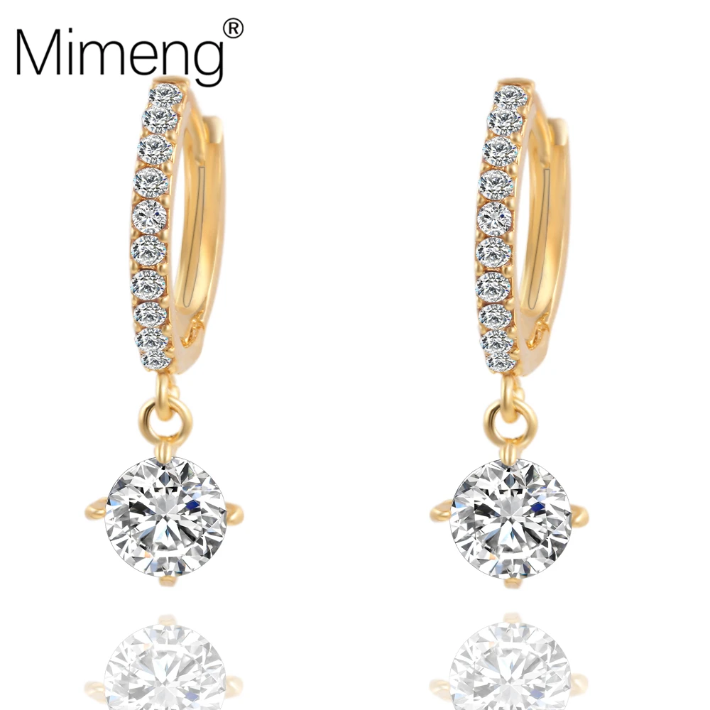 Mimeng женские модные серьги золотые серебряные цветные с кристаллами