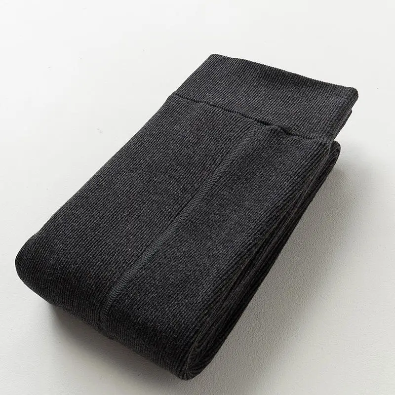 Dark grey Leggings Осенние и зимние теплые леггинсы женские повседневные плотные бархатные леггинсы с высокой талией женские эластичные однотонные леггинсы Q2043 - Цвет: Dark grey Leggings