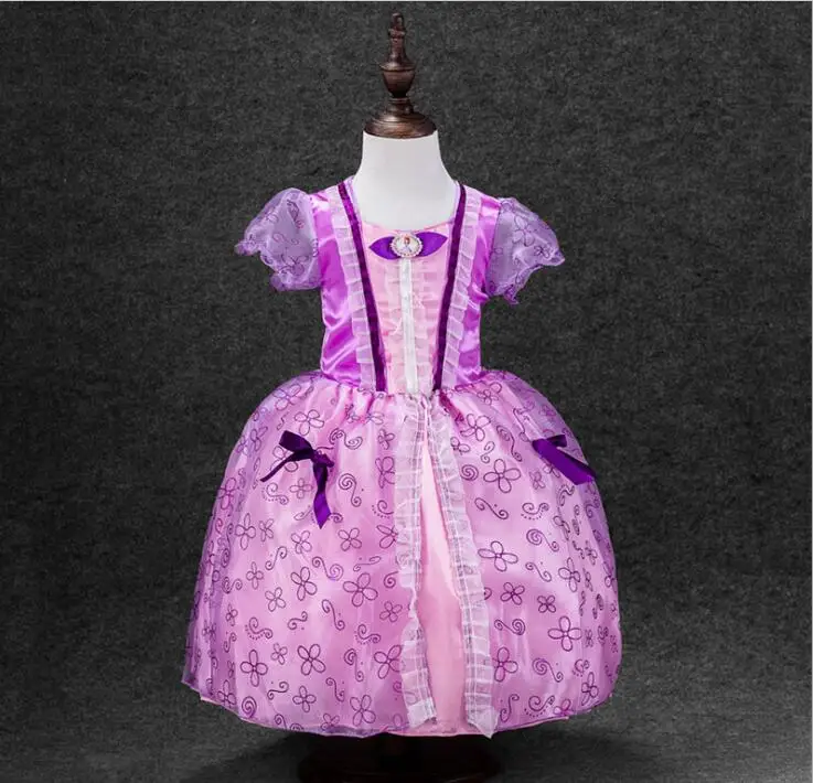 Light purple Белль спальный Красота платье Золушки Детские платья Белоснежки и принцессы Детский костюм Рапунцель и Авроры костюм для Хеллоуина платье - Цвет: Light purple
