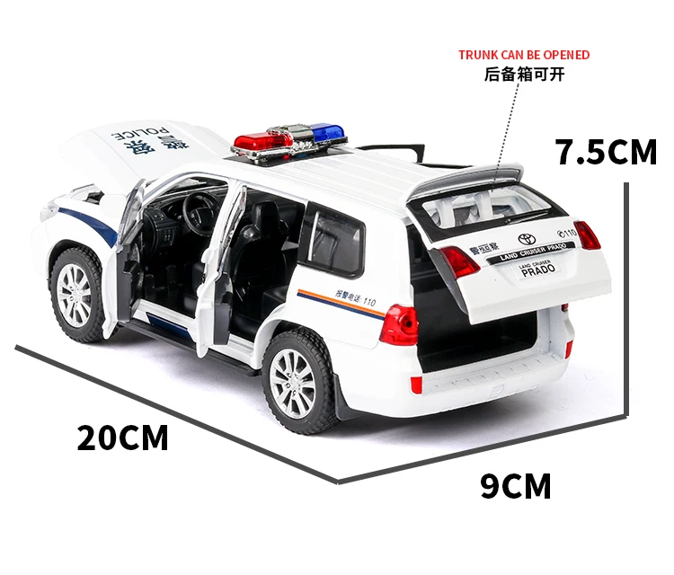 Литье под давлением 1:24 Высокая симуляция Toyota Land Cruiser поликс автомобиль сплав модель автомобиля игрушка для детей Подарки колеса могут быть повернуты