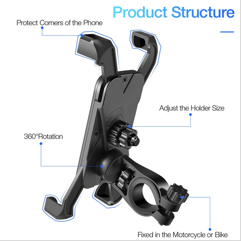 Details about   Universal ABS Bike Bicycle Phone Holder Stand Mount Bracket Adjustable Width 53m 