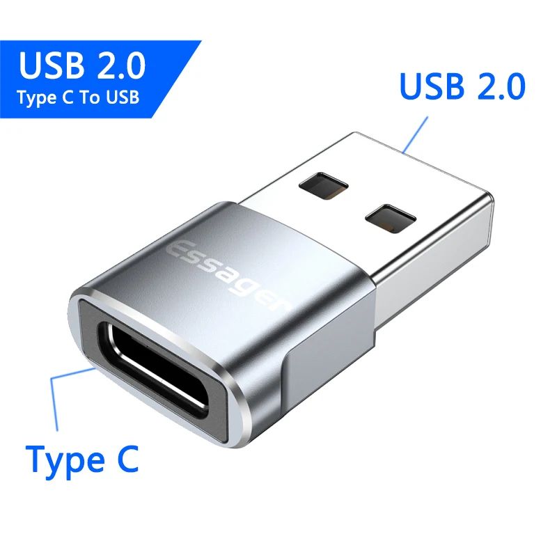 Essager USB 3.0 Type-C OTG Adapter Type C USB C Male To USB Female Converter For Macbook Xiaomi Samsung S20 USBC OTG Connector usb to iphone converter Adapters & Converters