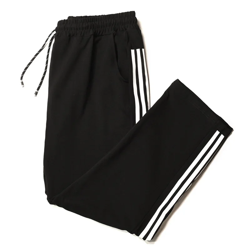 K70331 Three Bars Cotton Lard-bucket Plus-sized Men'S Wear Elastic Casual pencil pants Casual Long Pants