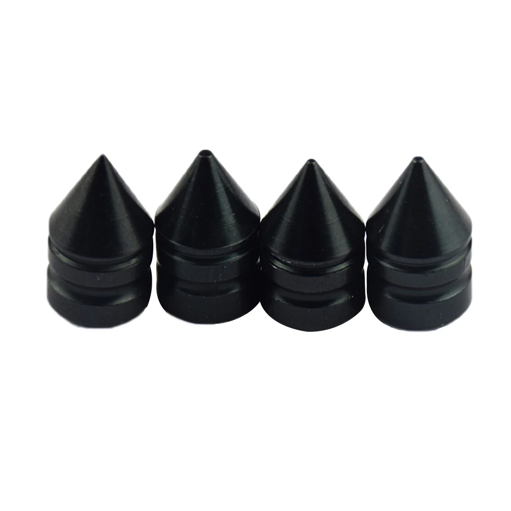 4 pcs Aluminum Car Motorcycle Tire Valve Stem Cap Wheel Spike Cover Cap Orange