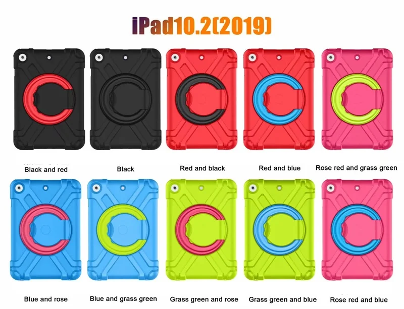 Чехол для Apple iPad 10,2, вращающийся на 360 градусов, ударопрочный, сверхпрочный, силиконовый чехол-подставка для iPad 10,", 7-го поколения, чехол