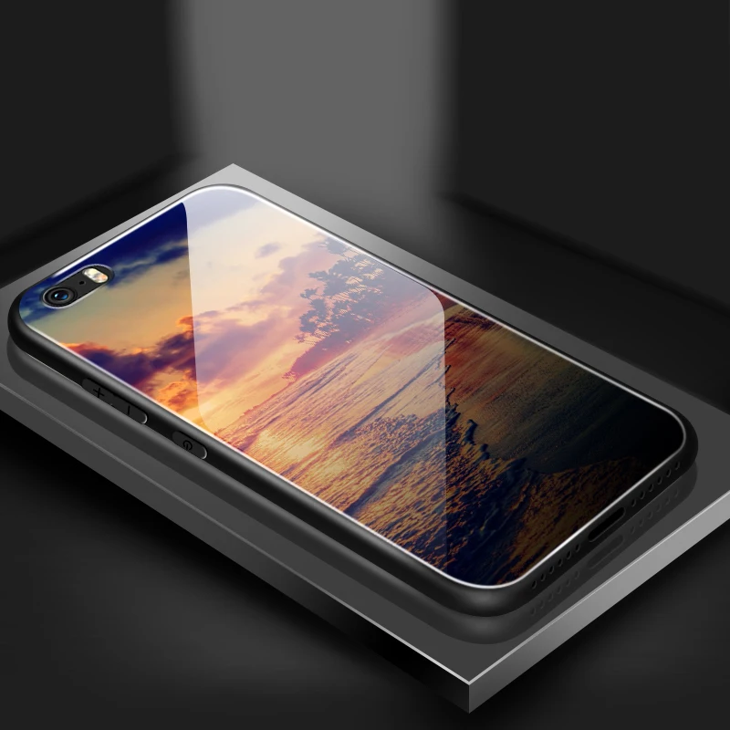 Чехол из закаленного стекла для iPhone 5S, SE 6 6S 7 8 Plus XR XS MAX Luxury для Meizu M5 M6 M8 M9 Note 16th Plus противоударный жесткий Coques