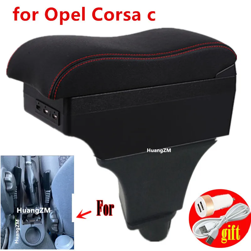 Per Opel Corsa c scatola bracciolo scatola portaoggetti centrale accessori  auto interni con LED USB _ - AliExpress Mobile