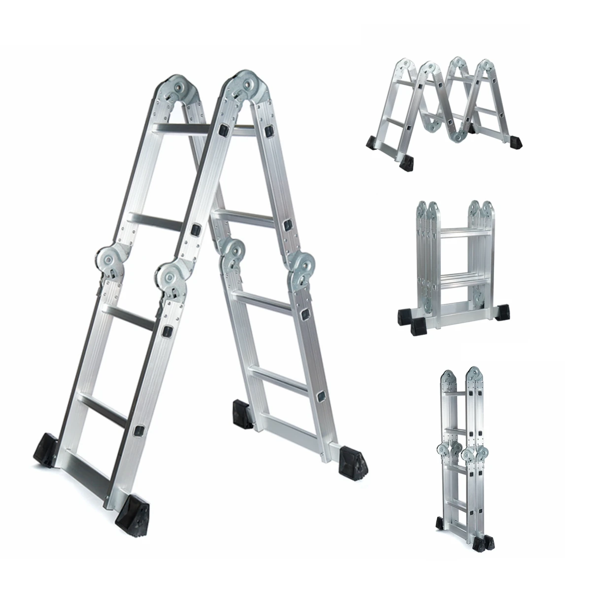 

4.7m Telescoping Multi-Purpose Extension Folding Step Ladder Telescopic Folding Ladder Step-Stand House Aluminium Ladders