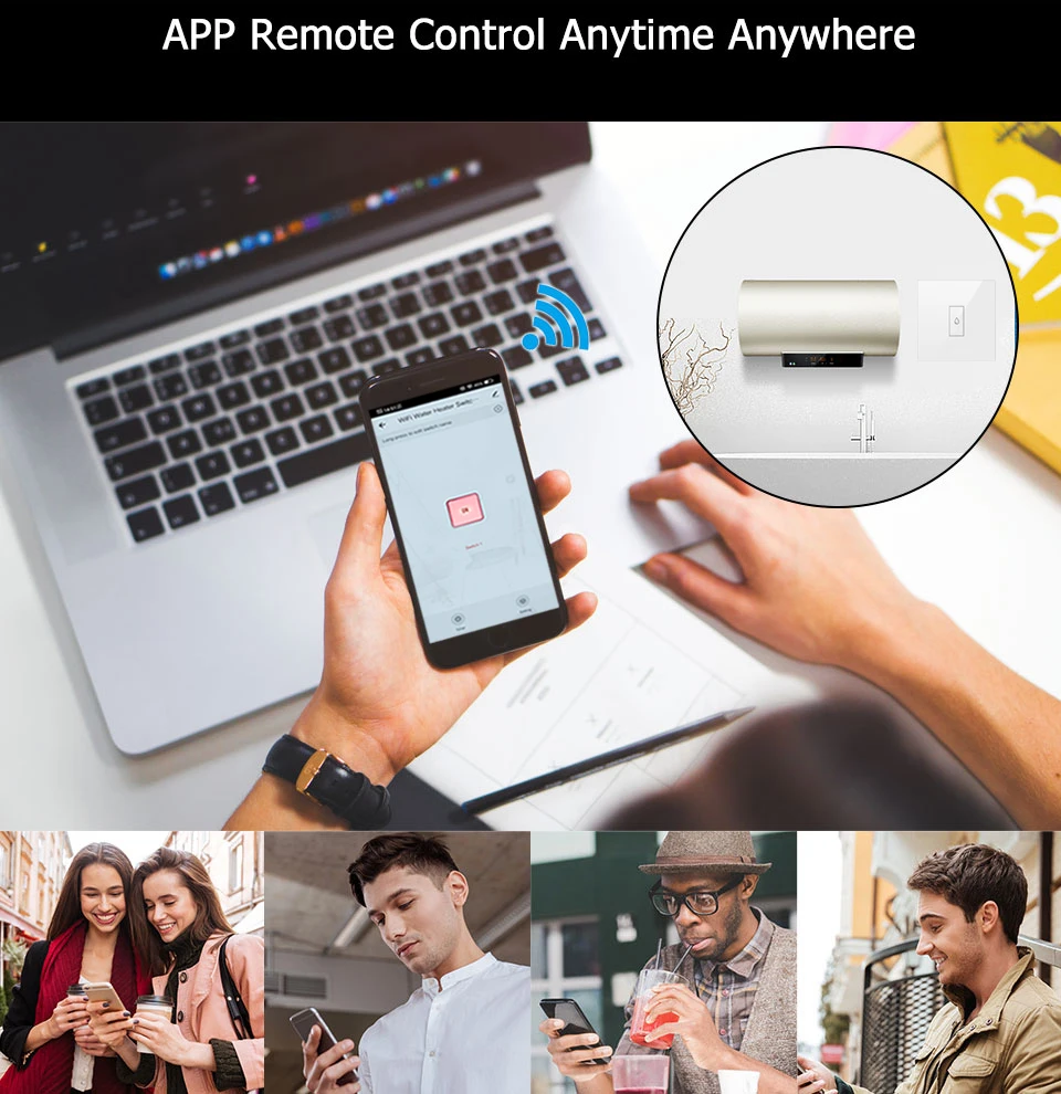 Aquecedor de Água Remoto em Fora Controle de Voz por Google Vida Inteligente Wifi Caldeira Interruptor 20a 4400w App Temporizador Programação Casa Alexa Siri 4 Cheap Módulos de automação residencial
