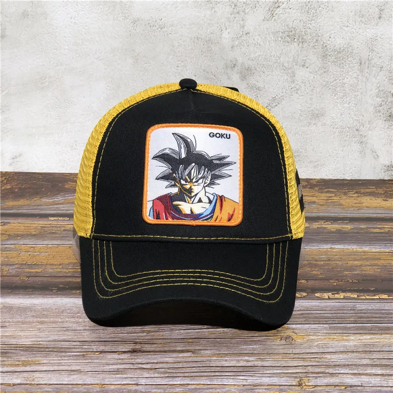 black GOKU Новая брендовая Кепка Dragon Ball Z VEGETA Snapback Trucker Dad Hat Мужская и женская кепка в стиле панк, хип-хоп, регулируемая косточка, сетчатая Кепка, Прямая поставка - Цвет: black GOKU