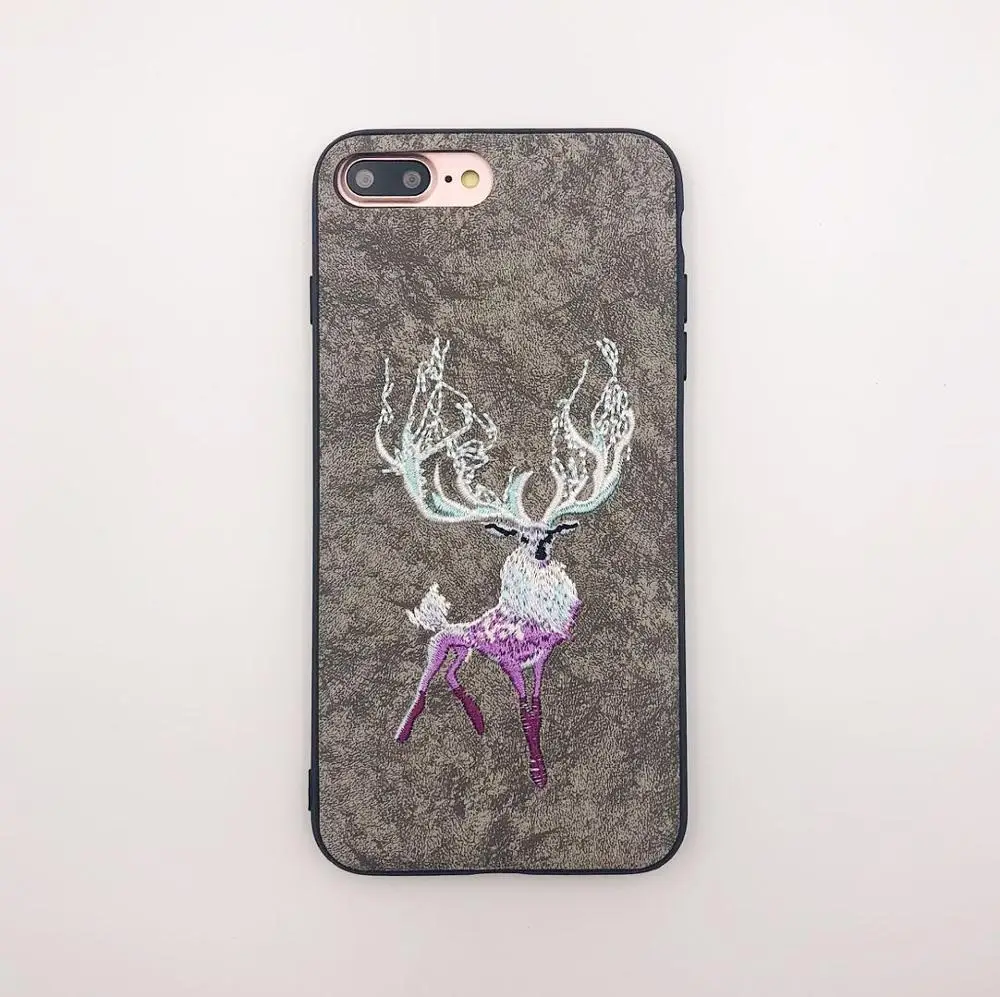Кожаный чехол с вышивкой для телефона sumsung Galaxy S9 S9Plus - Цвет: Elf deer