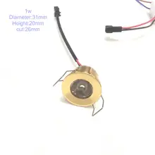 1 шт./лот золотистый потолочный светильник под 31 мм шкаф Точечный светильник 1 Вт потолочный встраиваемый светильник Ac85-265v светильник с регулируемой яркостью