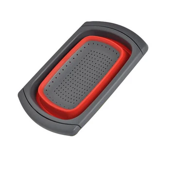 

Silicone Retractable Folding Colander Draining Basket Convenience Kitchen Tools Strainer Handles