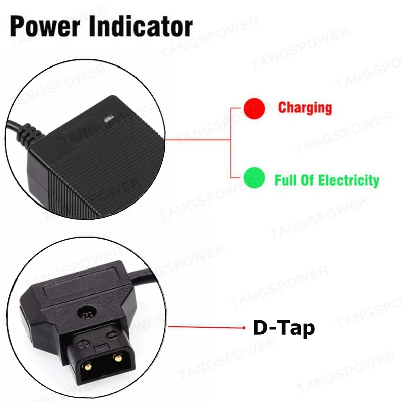Carregador de Bateria para Filmadora Adaptador de Alimentação D-tap Montagem - Bloqueio Bateria Câmera Filmadora Dtap Plug 16.8v 3a v - Image 4