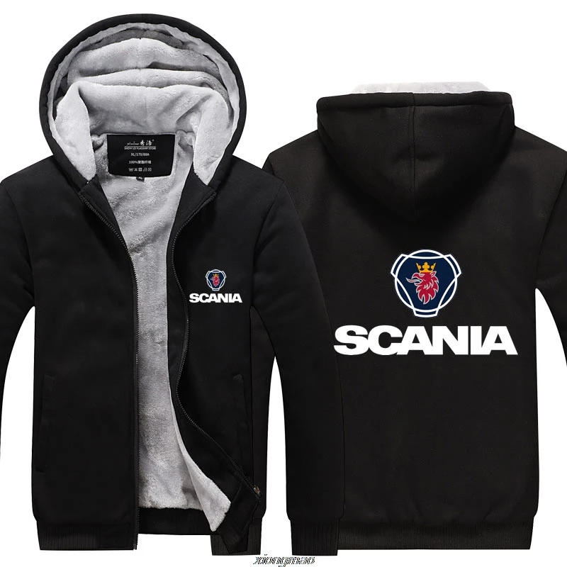 Зимняя Толстая куртка с капюшоном на молнии с капюшоном, толстовка Scania, стильная повседневная утепленная куртка на молнии, S-5XL - Цвет: 1