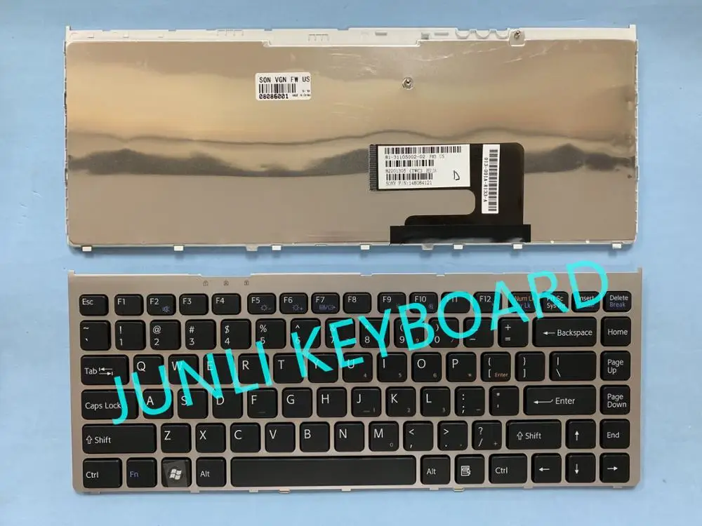 JUNLI KEYBOARD For Original Sony VGN-FW VGN FW 148084121 81-31105002-02 US Black With Silver Frame Laptop keyboard | Компьютеры и офис