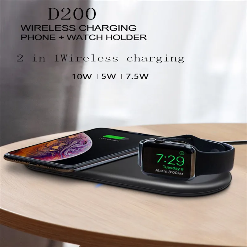 2 в 1 Qi Беспроводное зарядное устройство для Apple Watch Series 1 2 3 4 IPhone 11 Pro XS X 8 10 Вт Быстрая зарядка телефон зарядное устройство подставка Док-станция