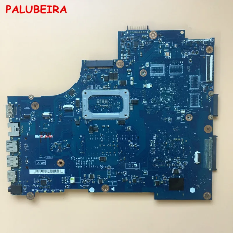 PALUBEIRA CN-00FTK8 00FTK8 0FTK8 для DELL Inspiron 3521 5521 Материнская плата ноутбука VAW00 LA-9104P с I3-3227U Процессор бортовой HM76