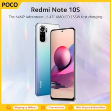 Global Version Xiaomi Redmi Note 10S 6GB 64GB/128GB Smartphone 10 S 64MP Quad Camera Helio G95 AMOLED DotDisplay 33W 5000mAh
