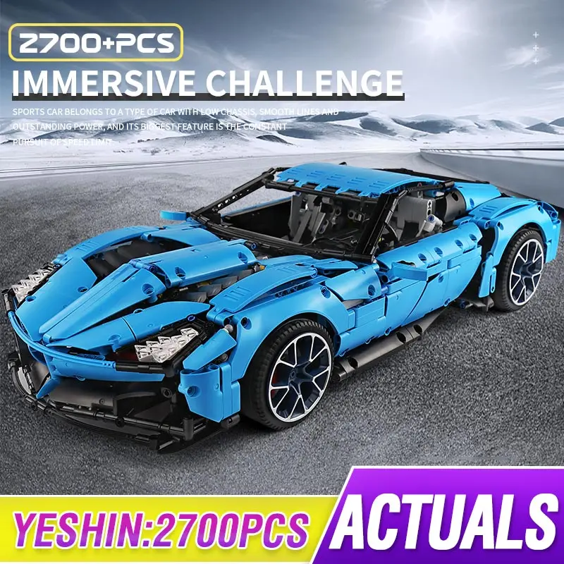 MOC New Technical Chevrolets Corvettes Grand Sport Il Toro Azzurro Fit 31189 Model Building Blocks Bricks Toys Gift