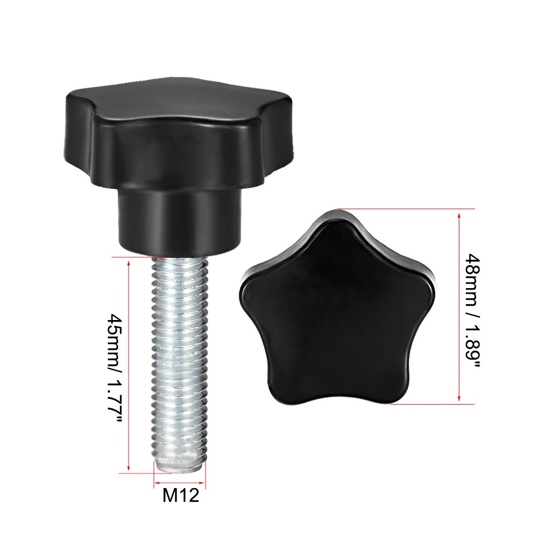 Uxcell 1 блоки из серии "Звездные войны", детские ручки M5/M8/M10/M12 15/20/25/30/35/37/40/45/50/60/70 мм с наружной резьбой Сталь цинка серьги-гвоздики замена Черный