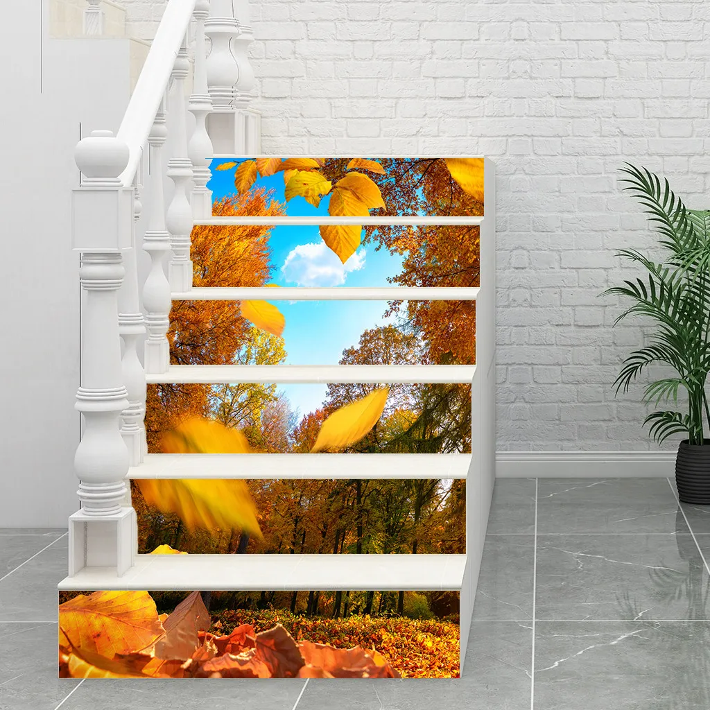 6 шт. пейзаж лестницы наклейки DIY наклейки на стены Фреска водонепроницаемый съемный обои виниловые домашний Декор Наклейки Adesivos де parede