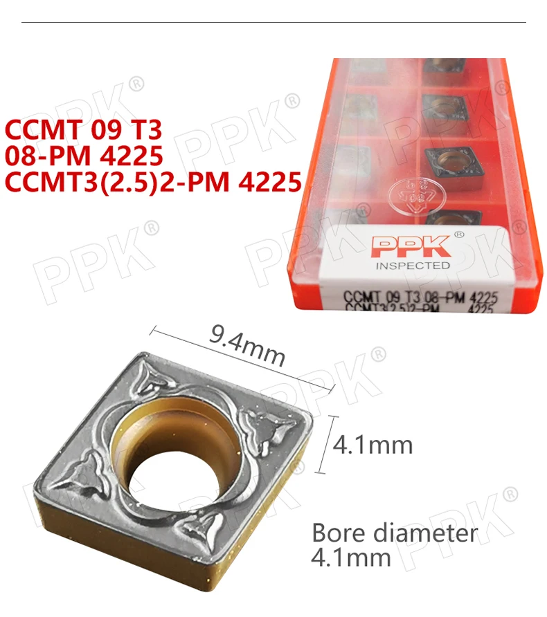 10 шт. CCMT 09 T3 08-PM 4225 CCMT3(2,5) 2-PM 4225 внутренний токарный инструмент с ЧПУ Поворотные твердосплавные вставки инструменты Режущий Станок