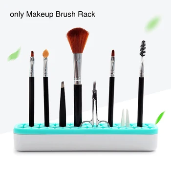 

Makeup Brush Rack Multi Grids Anti Slip Lipstick Storage Soft Silicone Dresser Desktop Organizer Multifunctional Pencil Display