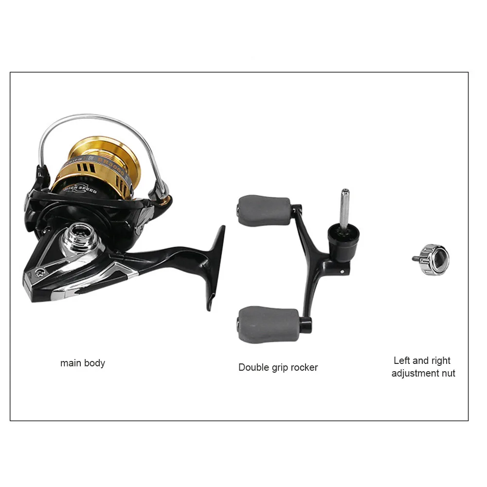 New High Speed Ratio Spinning Reel BR Fishing Reel Middle Roller Spool Double Rocker Fishing LMH66