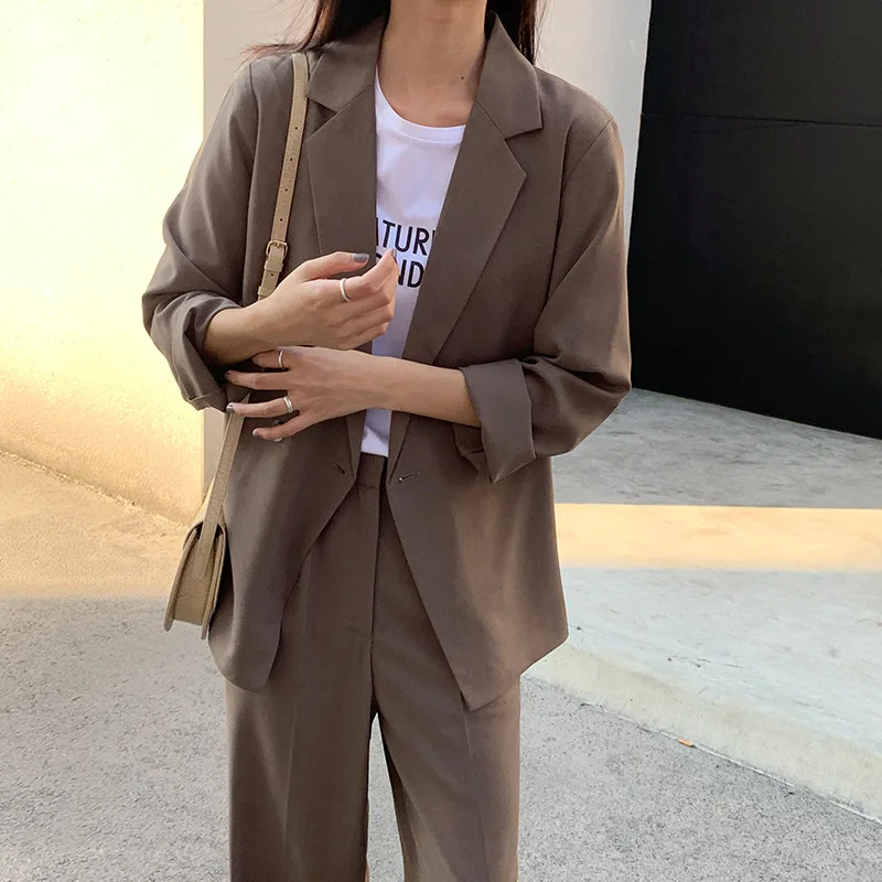 

2019 Autumn New Style Korean-style CHIC Ultra-Fire Red Drape Loose Casual Short-height Suit Jacket Women's 5865