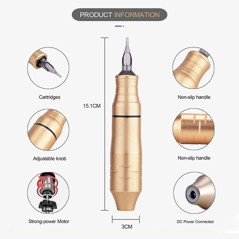 Профессиональная татуировка роторная ручка Гибридный Перманентный макияж тату машина для тела татуировка художника бровей губ Мощный Тихий мотор питания