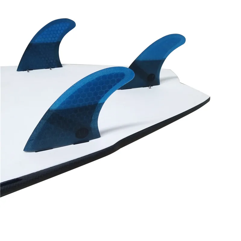 Double Tabs S Quilhas Fins Double Tabs Fins Surfboard Fin Honeycomb Fibreglass Fins Blue color
