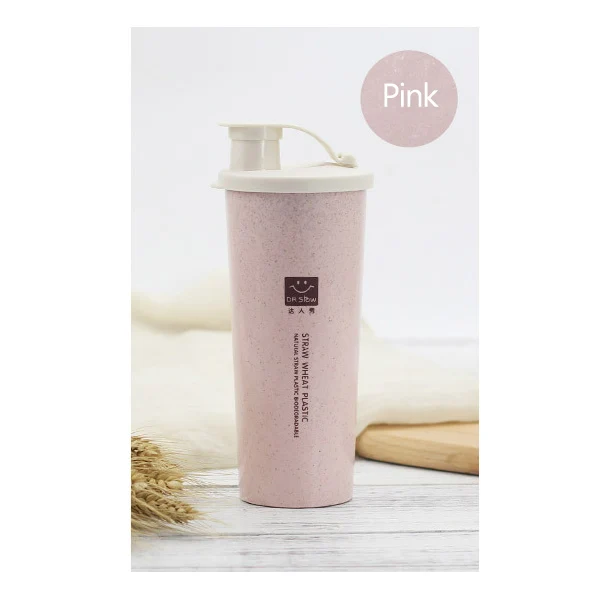 Pink Пшеничная соломенная чашка для воды список Дарен шоу Пшеница чашка для благовоний с чашкой для рта бутылка для походов Защита окружающей среды энергия - Цвет: Pink