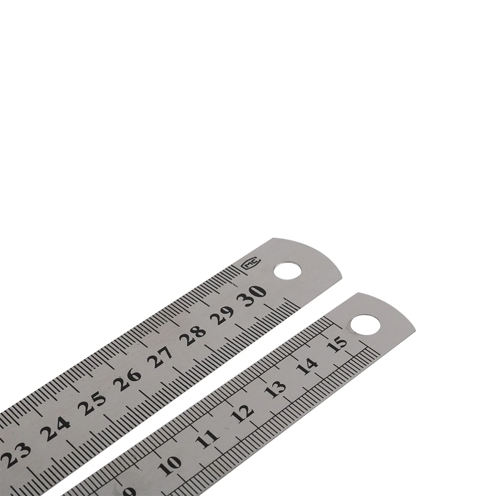 Stainless Steel Ruler Double Side Stainless Steel Straight Ruler Metric Rule Precision Measuring Tool 15cm/6 inch 30cm/12 inch School Office Supplies