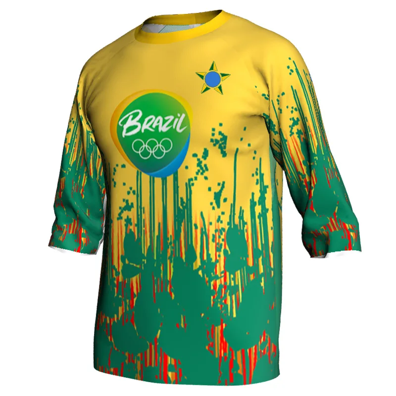 Long Motocross Downhill Cycling Jersey Bicycle Mtb Shirt Wear Pro Race Road Mountain Brazil Style Tops Breathable MX Clothes | Спорт и