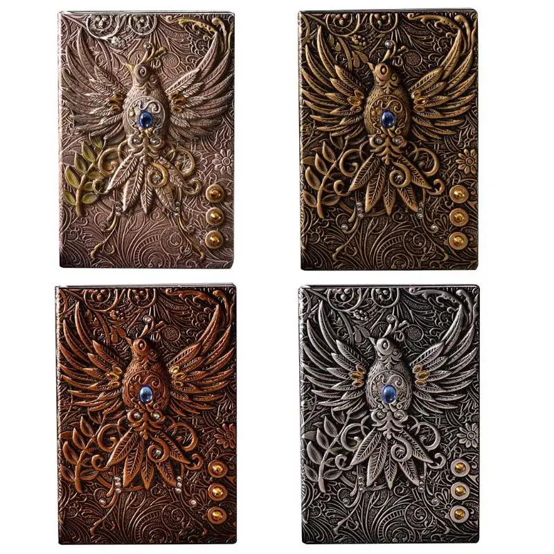 

Vintage Retro The Phenix Long Life Bird Theme Lined Paper Note Book 100 Sheets Journal School Office Supplies