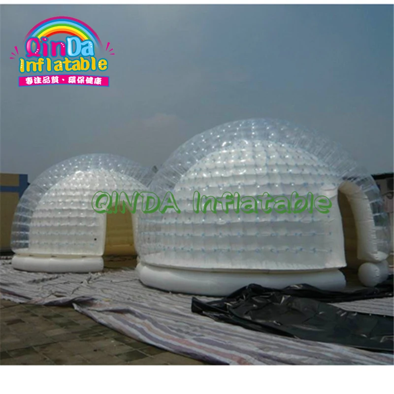 Только один раз воздуходувка надувной герметичный белый надувной Igloo палатка прозрачный ПВХ надувной купол палатка