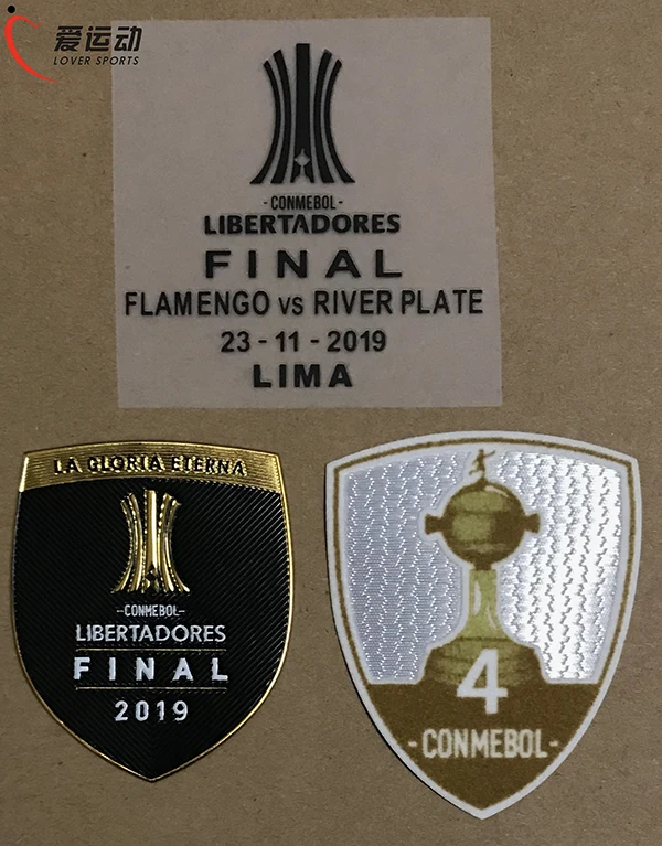 FULL SET FINAL COPA LIBERTADORES речная нашивка в виде номерного знака Набор CONMEBOL LIBERADORES финальный матч детали+ трофей 4 патч - Цвет: FULL SET