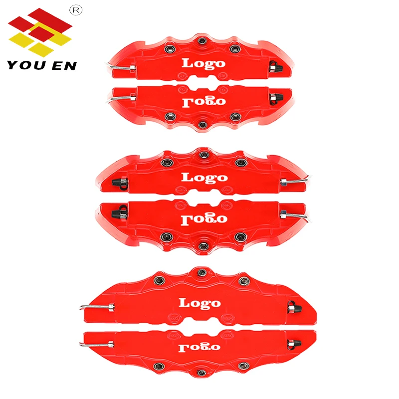 YOUEN ABS Plastic Truck 3D Red Useful Car Universal Disc Brake Caliper Covers Front Rear Auto Universal Kit