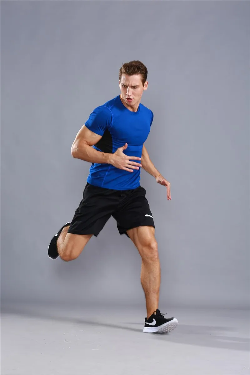HOWE AO Brand Men Sets Summer Running Sets Men Sport Suits Gym Fitness Training Breathable Tracksuit Jogging Suits