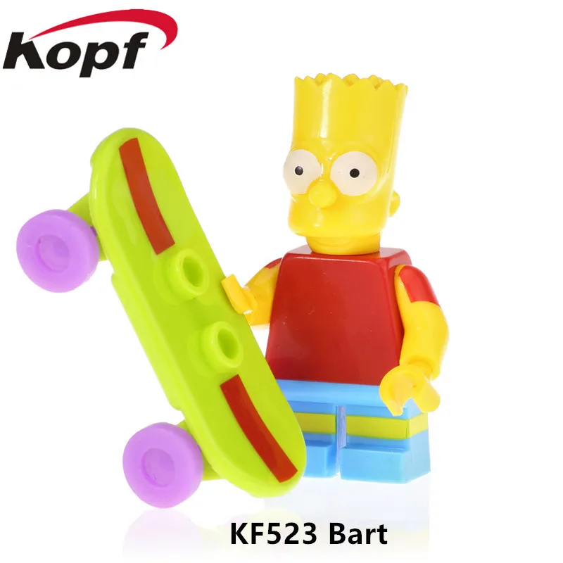 KF523 одна кирпичи Мардж Симпсон пронтон Милхаус фигурки Модель Барт Нельсон строительные блоки для детей подарок DIY игрушки