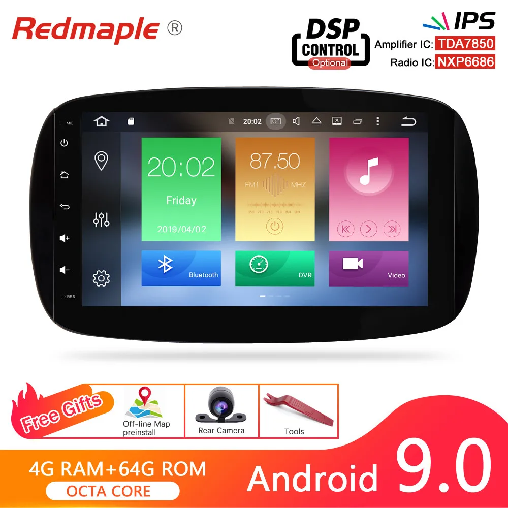 Android 9 0 автомобильное радио мультимедиа для Mercedes Benz Smart Fortwo C453 A453 W453 2015 2018 dvd плеер