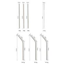 7/10 шт длинные из нержавеющей стали металлические питьевые прямые и изогнутые соломинки экологически чистые