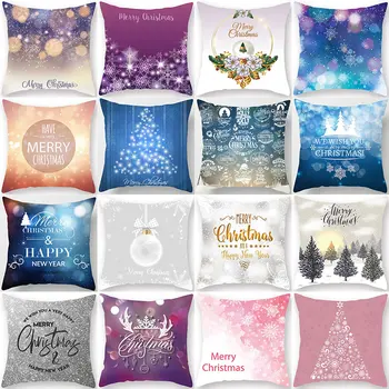 

1Pcs Christmas Tree Snowflake Alphabet Pattern 45*45cm Polyester Cushion Cover Decorative Sofa Home Car Decor Pillowcover 40994