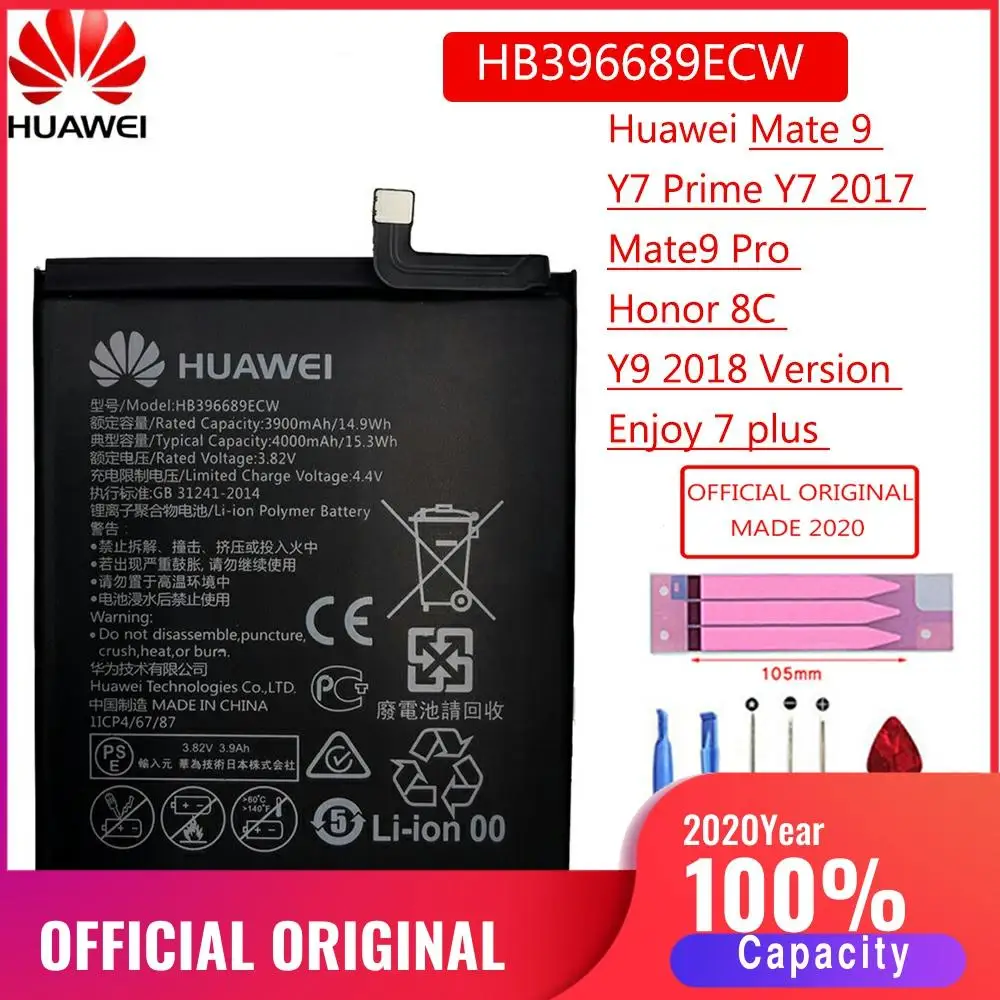 HB396689ECW 100% Оригинальная батарея для Huawei Mate 9 Mate9 Pro Honor 8C Y9 2018 версия Enjoy 7 plus 4000 мАч