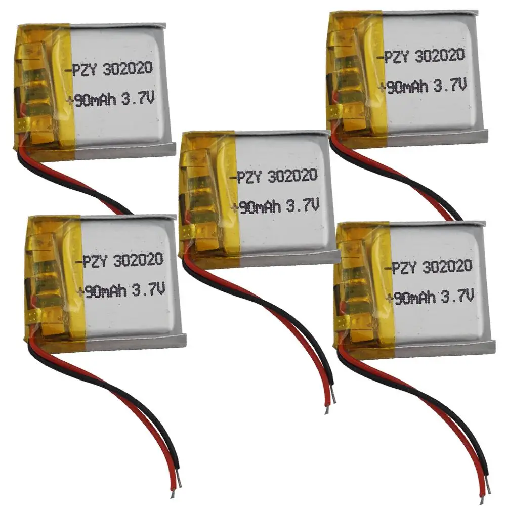XINJ 5 шт. 3,7 в 90 мАч литий-полимерная батарея литий-ионный аккумулятор 302020 для наушников bluetooth наушники bluetooth динамик Смарт DIY