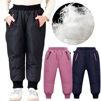 

Children's Winter Down Pants for Girls Hot Fashion Soft Thicken Autumn Clothes Baby Boys Warm Waterproof Snowproof Kids Pants