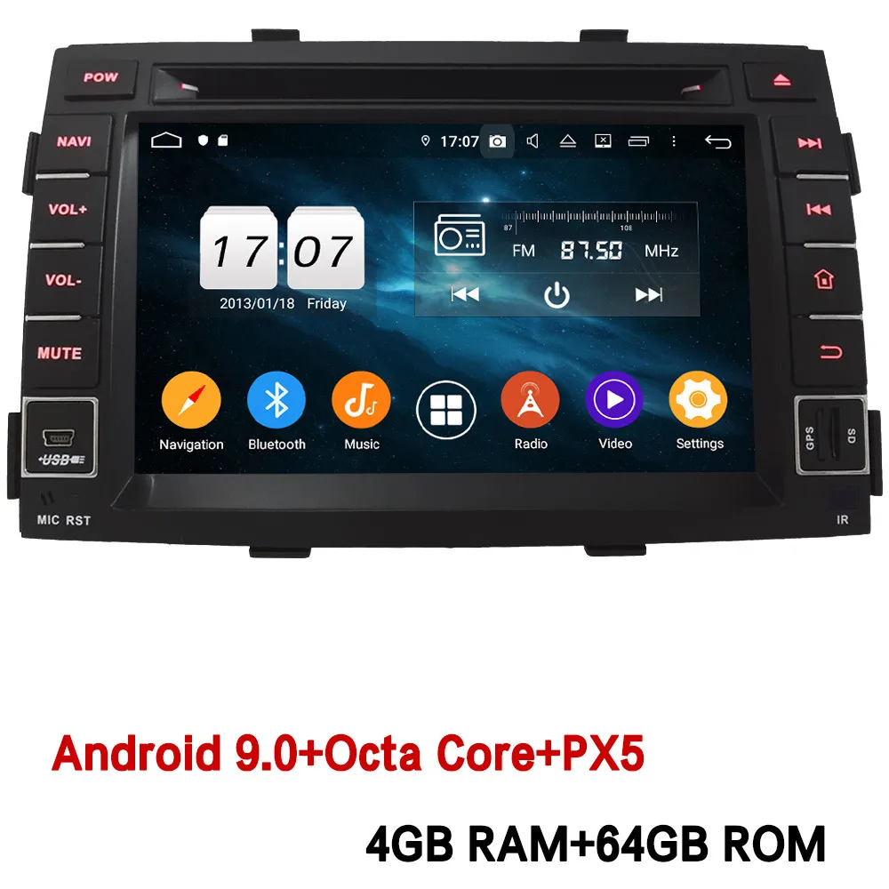 4GB RAM x 64GB ROM Klyde 4G wifi Android 9,0 Восьмиядерный 4 Гб ОЗУ 64 Гб ПЗУ DSP BT RDS автомобильный DVD мультимедийный плеер Радио стерео для Kia Sorento 2009-2012 - Цвет: 4GB RAM x 64GB ROM