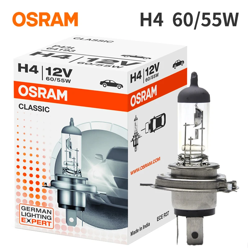 Галогенная лампа OSRAM h7 h4 h1 h3 h11 HB3 HB4, галогенная лампа 55 Вт для автомобильных фар, белая лампа для passat peugeot 307 honda civic vw ford(1 шт - Испускаемый цвет: H4-64193